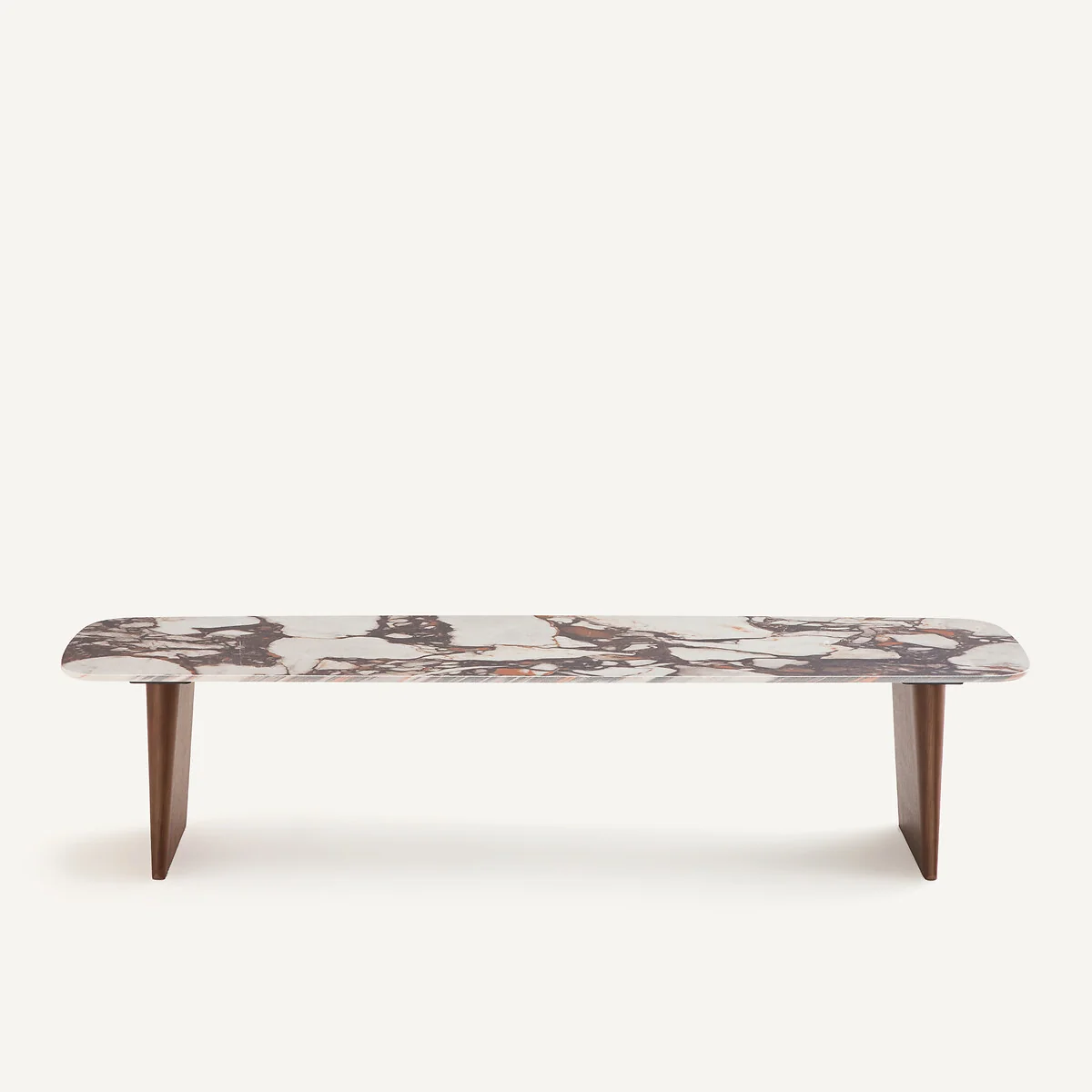 Dolmena Ceramic and Walnut Veneer Low Console Table – image 3