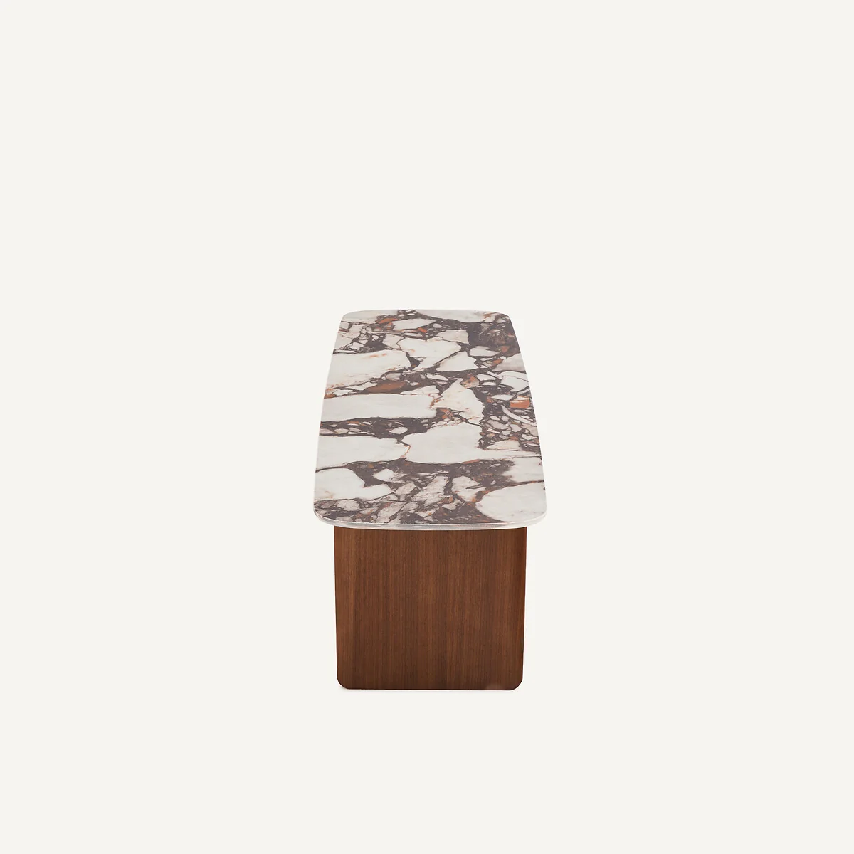 Dolmena Ceramic and Walnut Veneer Low Console Table – image 4