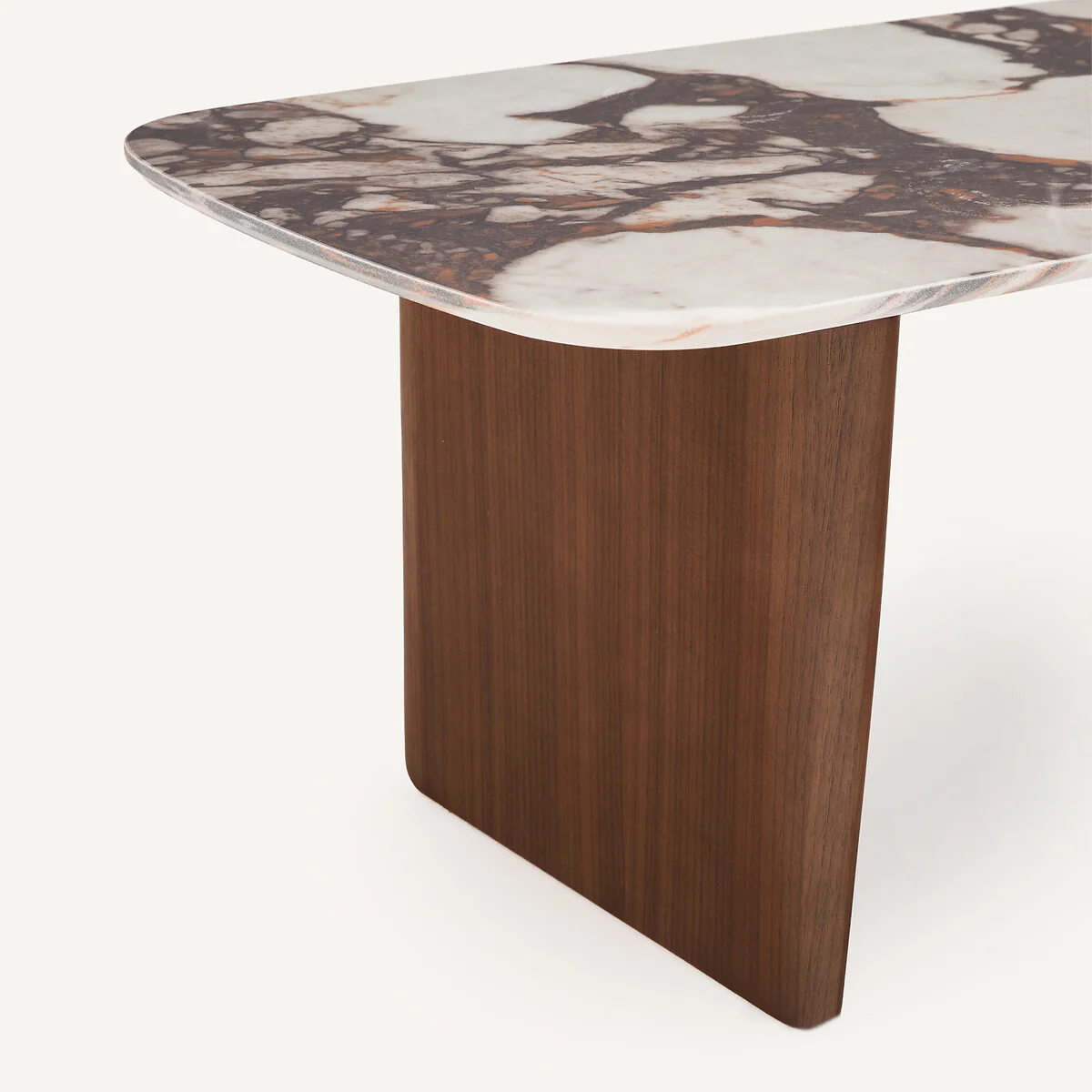 Dolmena Ceramic and Walnut Veneer Low Console Table – image 6
