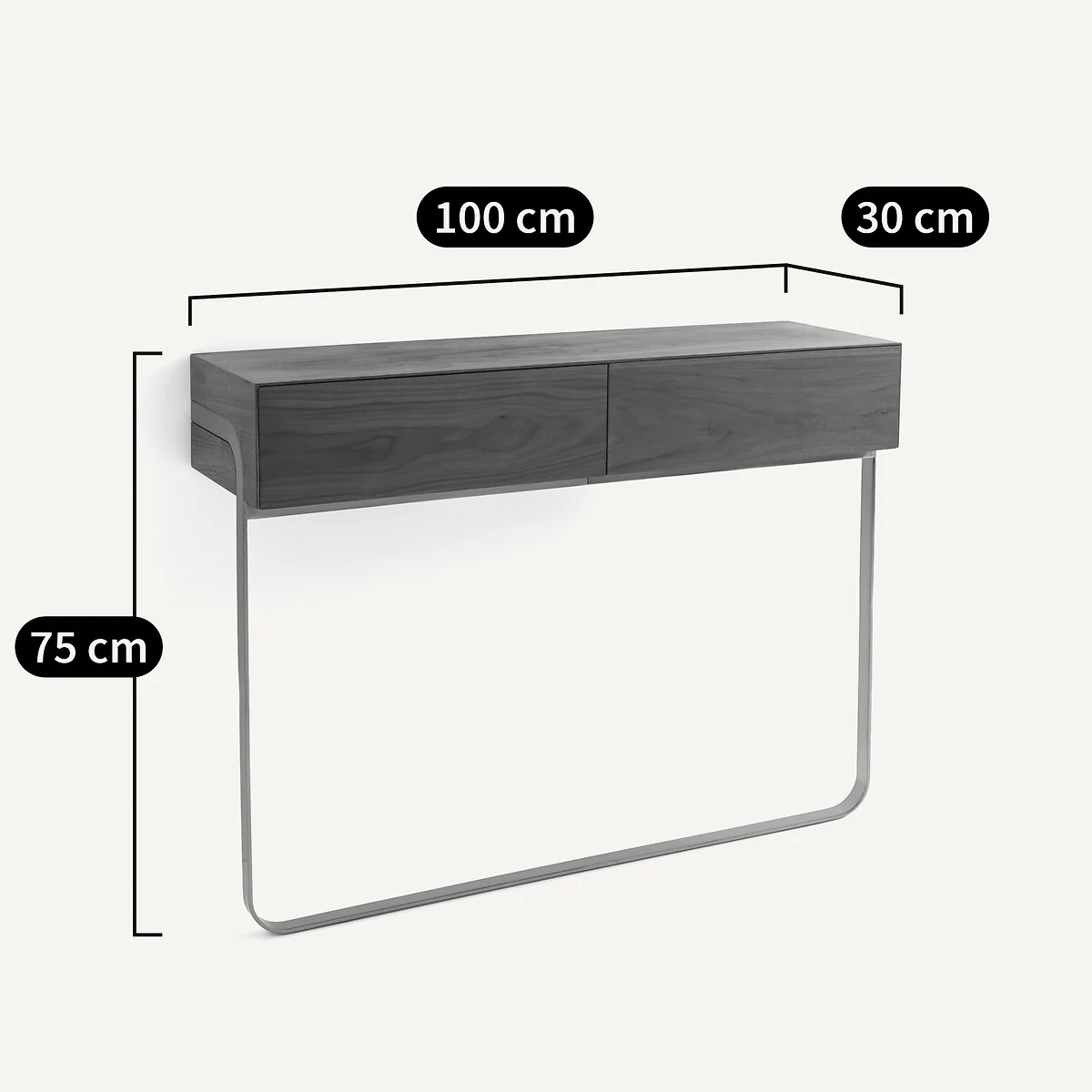 Merten Walnut Wall Console Table – image 4