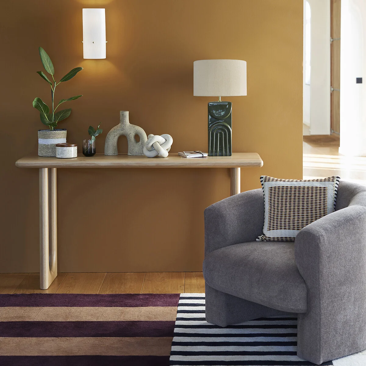 Douve Console Table in Solid Oak and Oak Veneer, L140cm – image 2