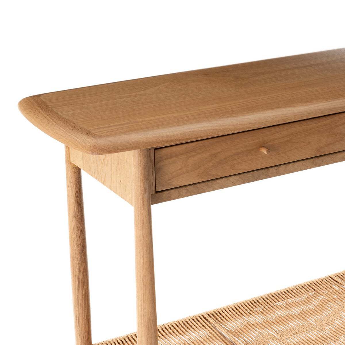 Malora Oak Console with Woven Shelf – image 2