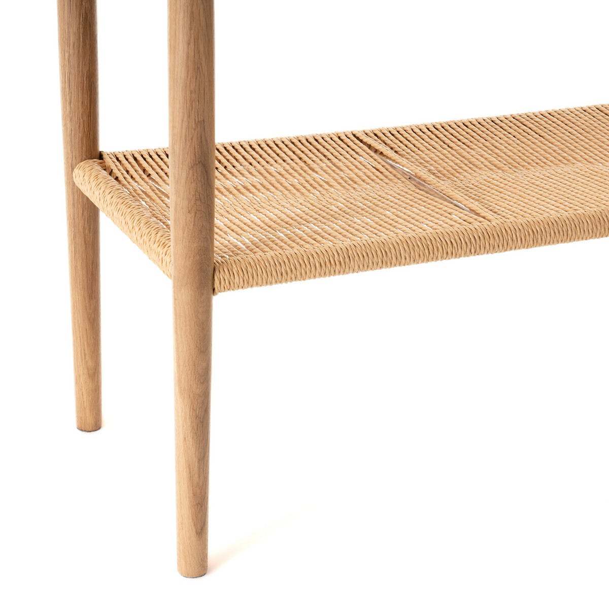 Malora Oak Console with Woven Shelf – image 3