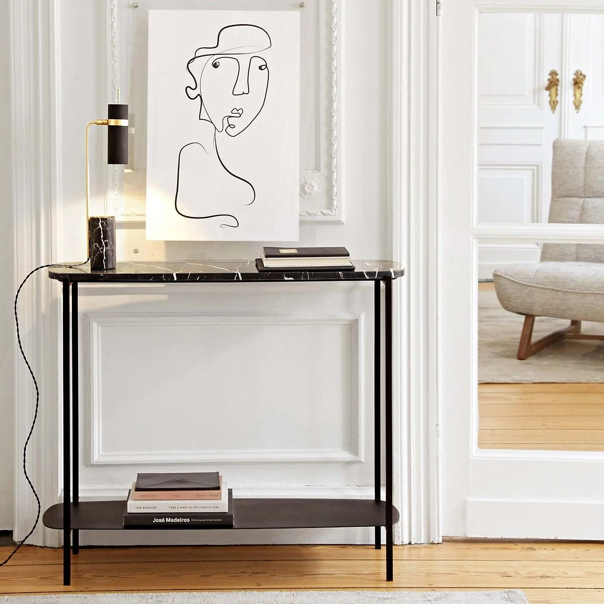 Arambol Marble & Metal Console Table – image 2