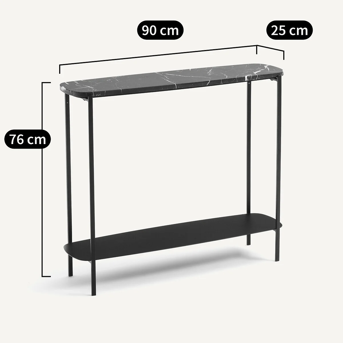 Arambol Marble & Metal Console Table – image 6