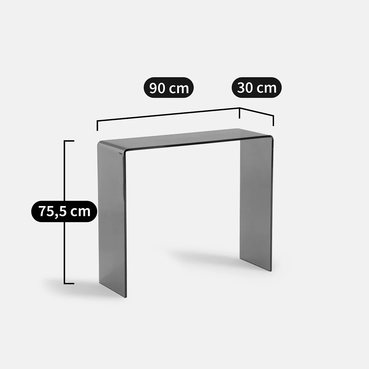 Joan Console Table in Smoked Tempered Glass – image 6