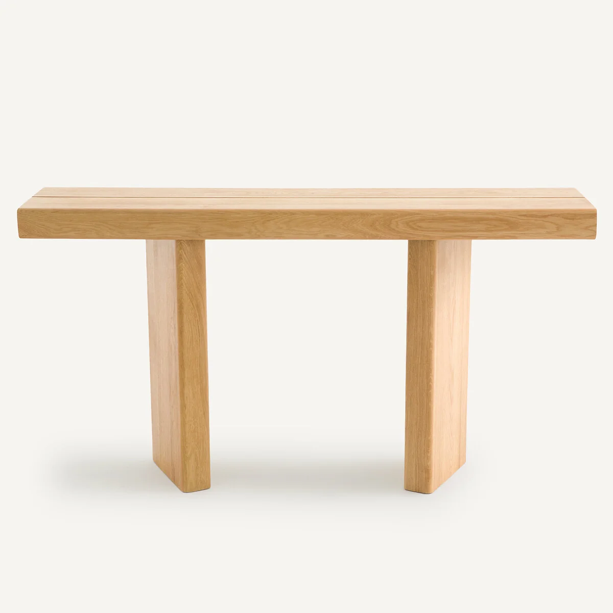 Olaga Console Table in Oak and Oak Veneer, L140cm – image 3
