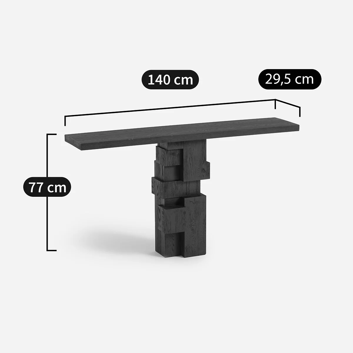 Kimal Console Table in Stained Oak – image 8