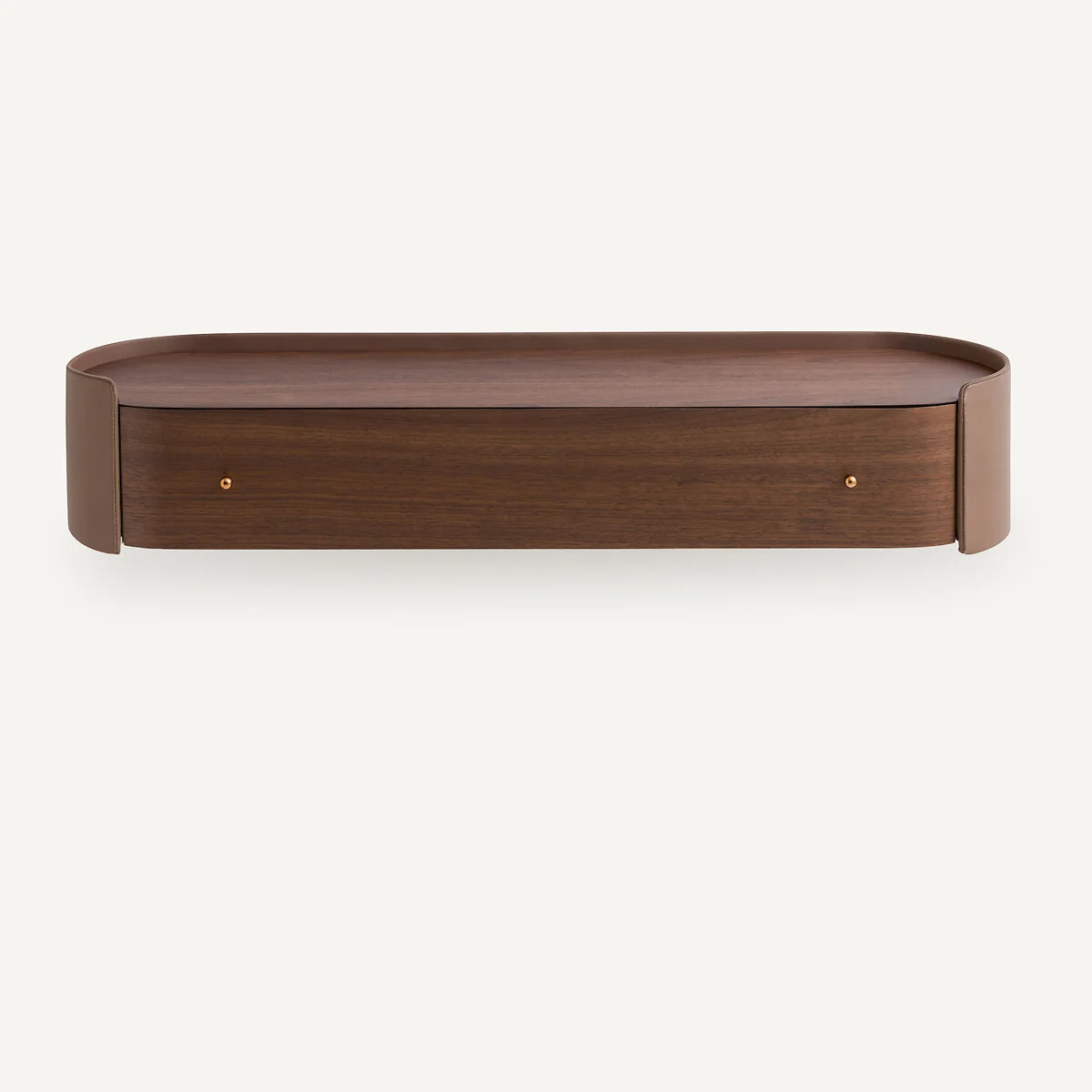 Firmo Console Table in Walnut and Leather Veneer – image 2