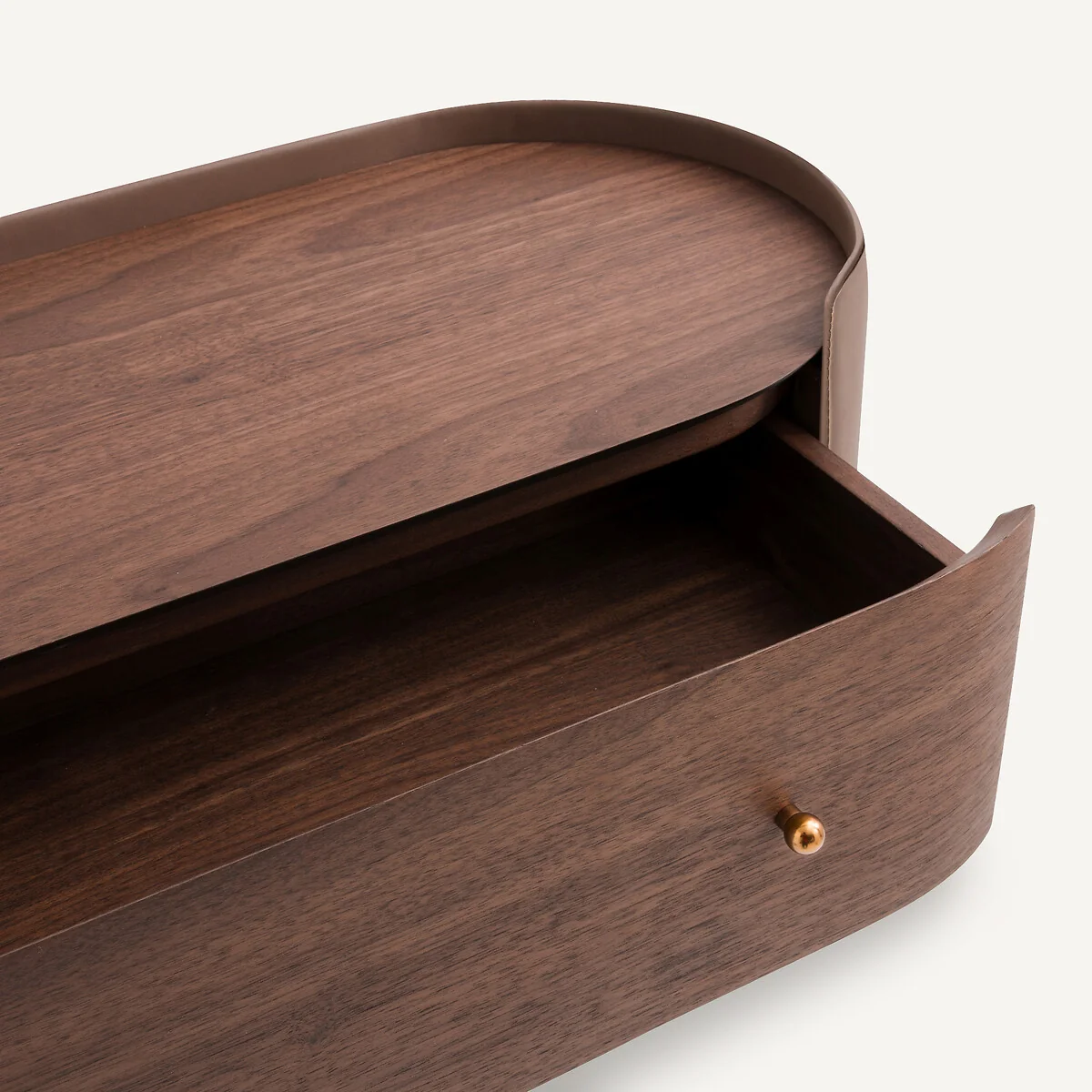 Firmo Console Table in Walnut and Leather Veneer – image 3