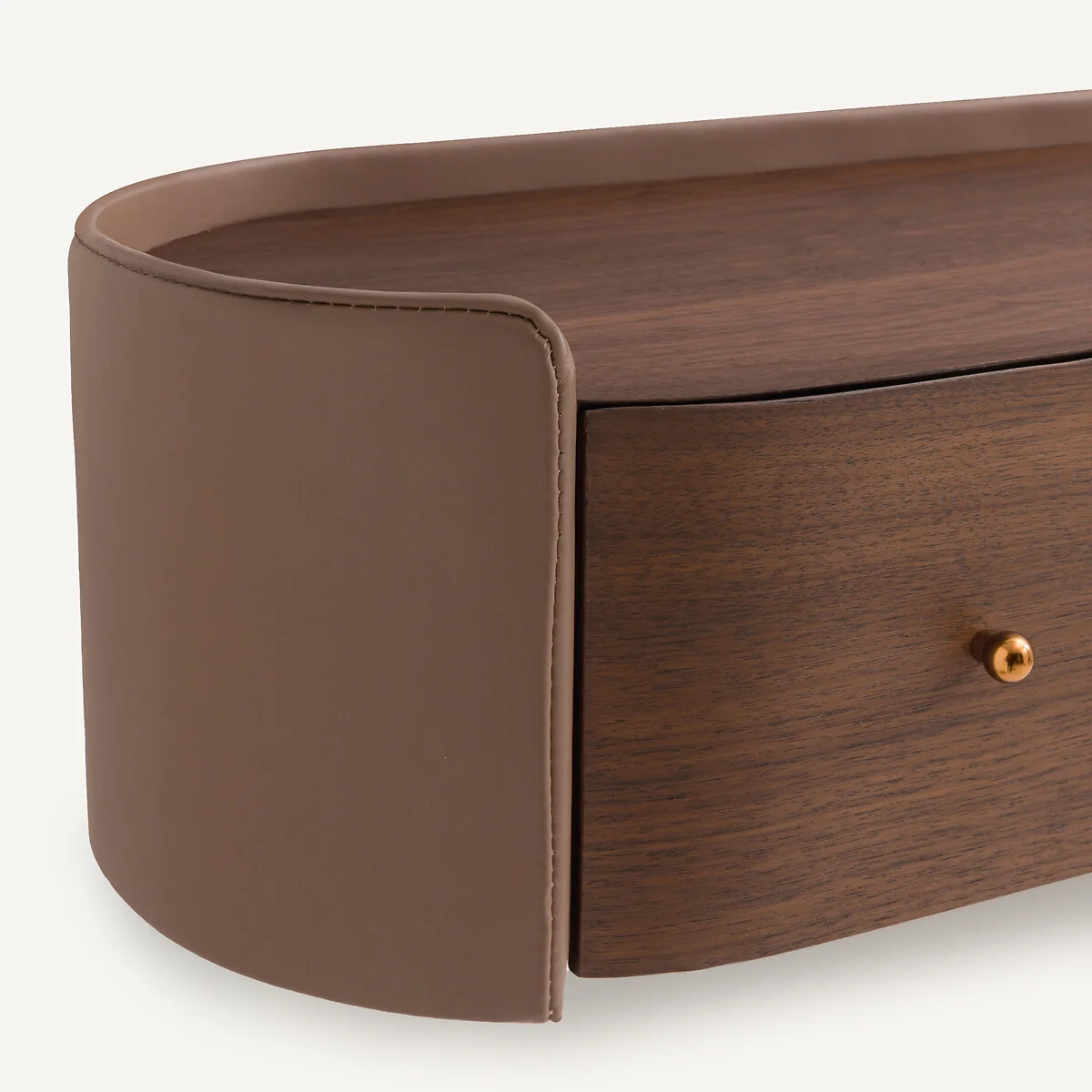 Firmo Console Table in Walnut and Leather Veneer – image 4