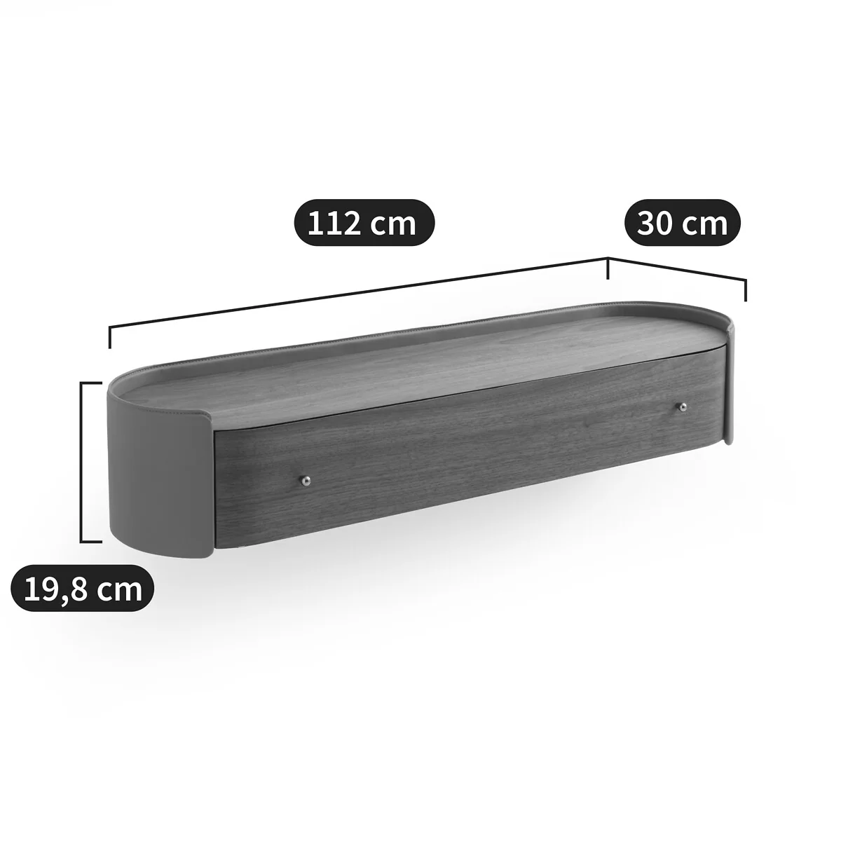 Firmo Console Table in Walnut and Leather Veneer – image 5