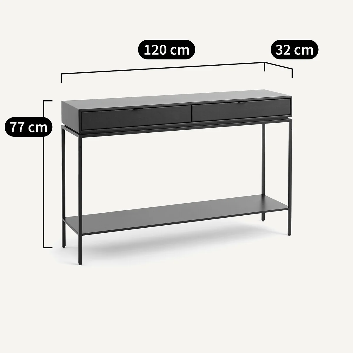 Réalto Metal & Leather Console Table – image 5