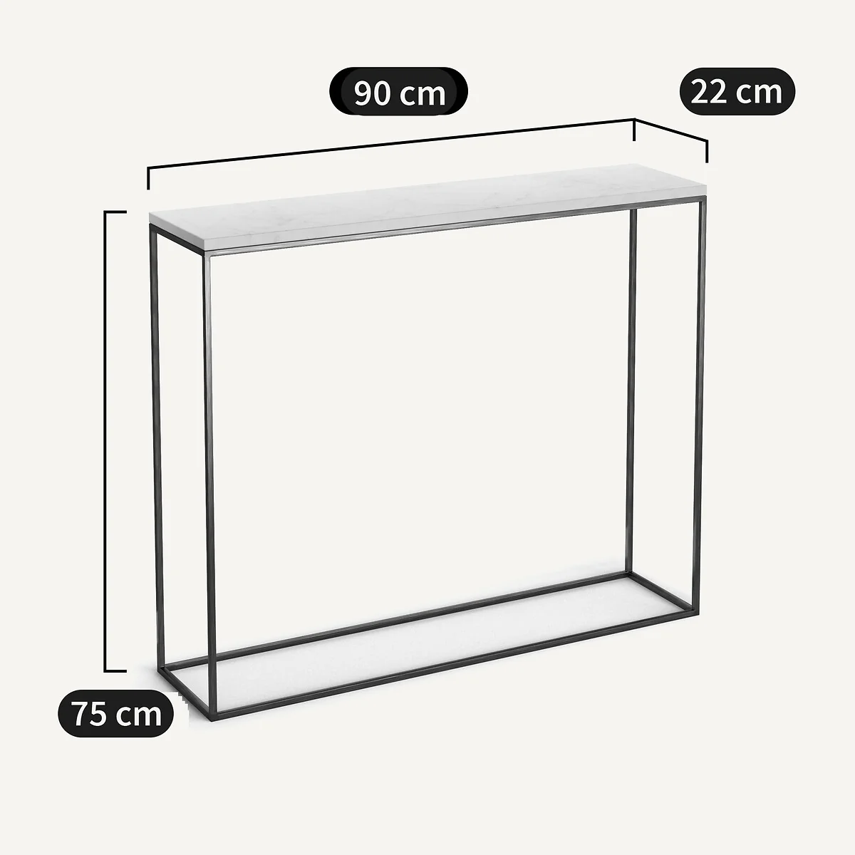 Mahaut Aged Brass & Marble Console Table – image 5