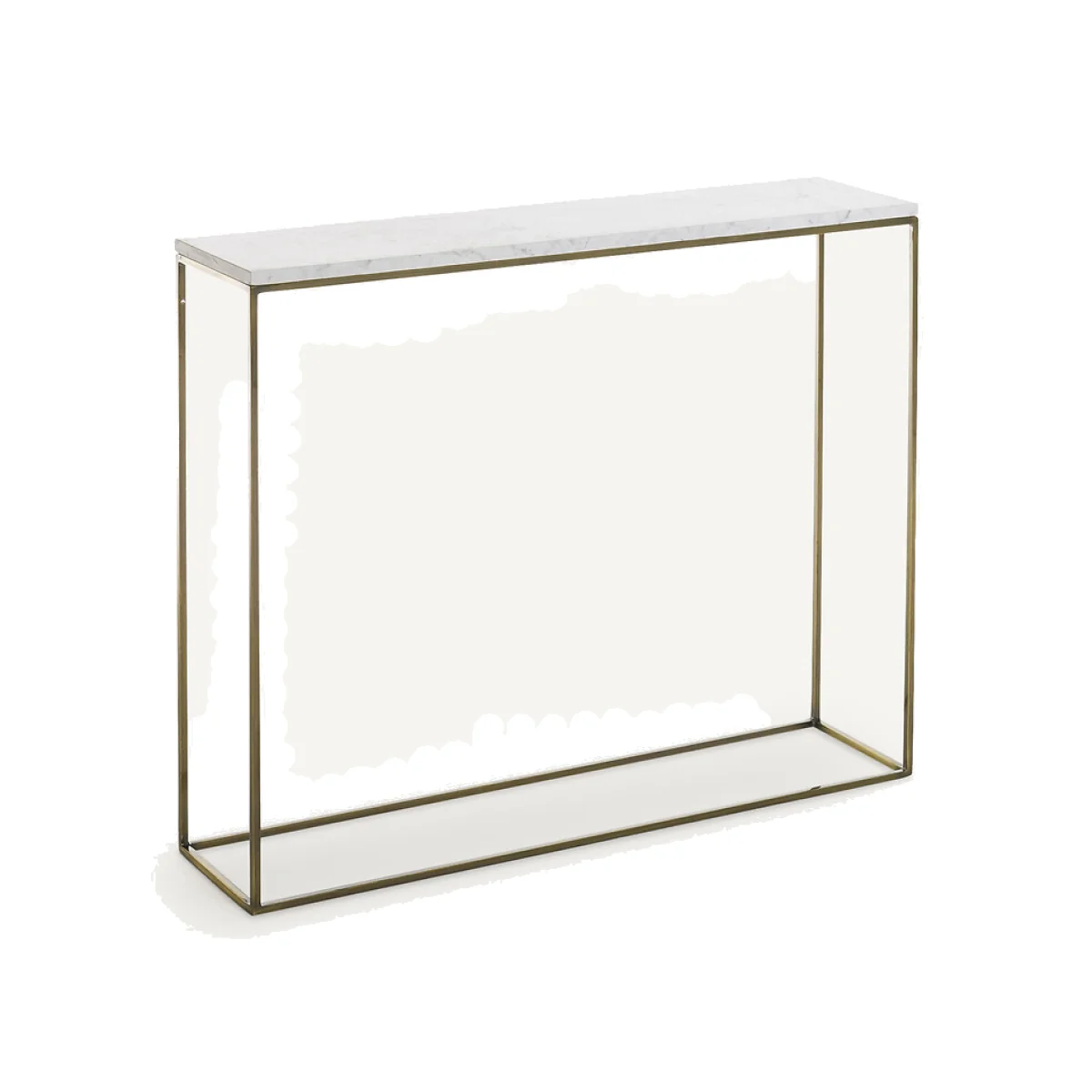 Mahaut Aged Brass & Marble Console Table – image 1