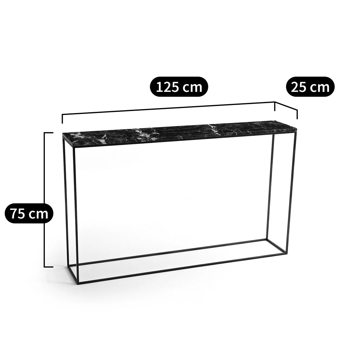Ambrette L125cm Amber Marble & Metal Console Table – image 3