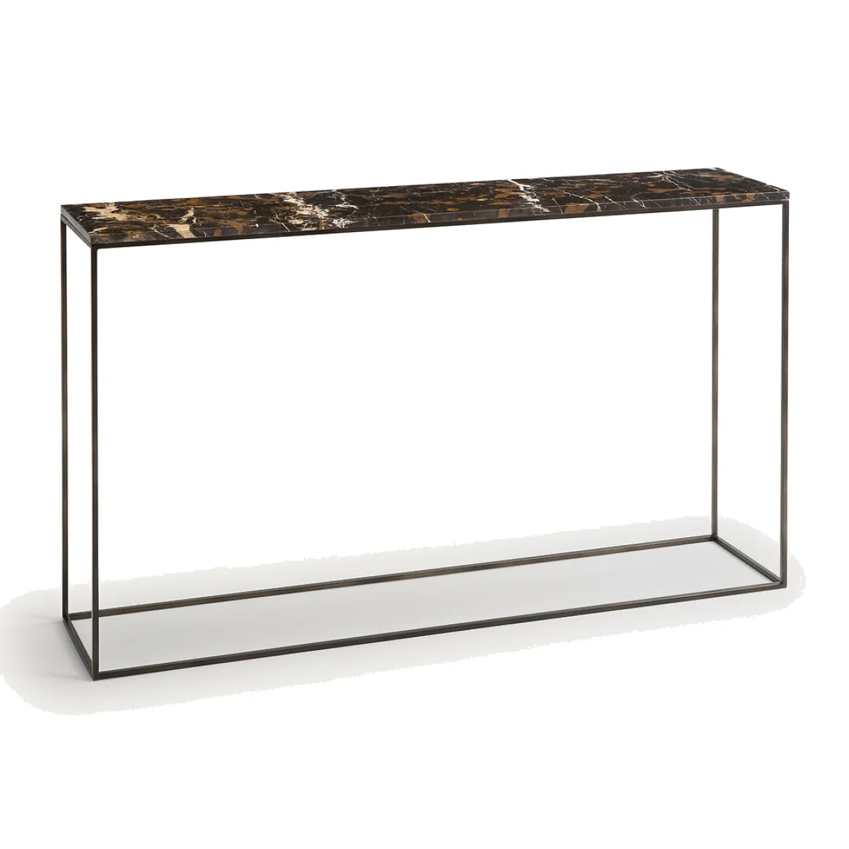 Ambrette L125cm Amber Marble & Metal Console Table – image 1