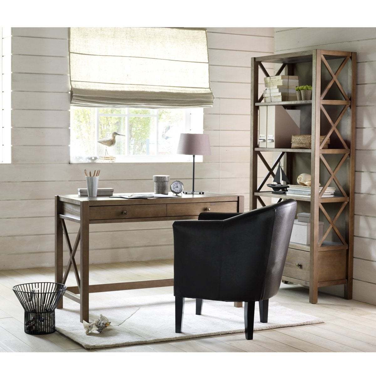 DERRY Teak Effect Solid Pine Console Desk – image 2