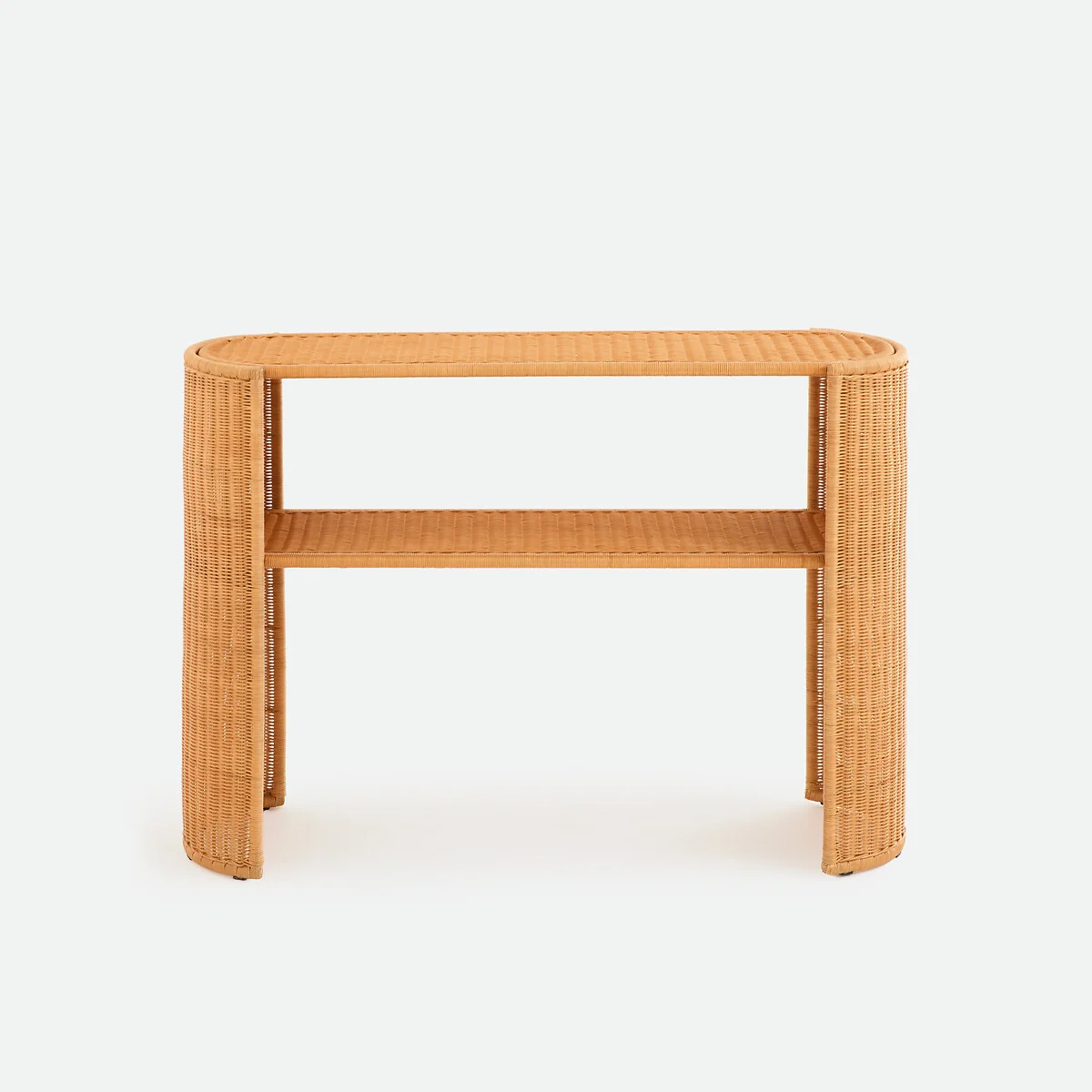 Joema Woven Rattan Two-Shelf Console Table – image 3