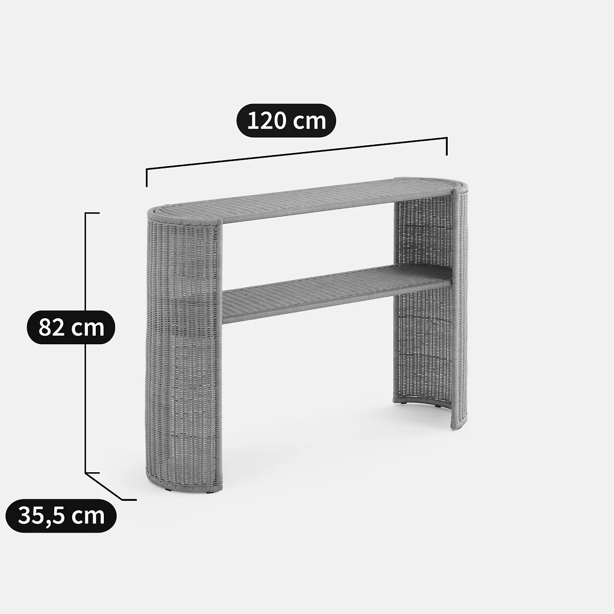 Joema Woven Rattan Two-Shelf Console Table – image 8