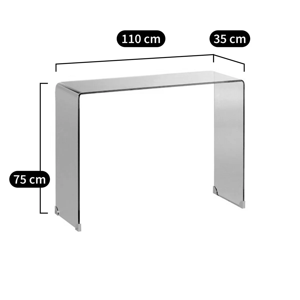 Cristalline Tempered Glass Console Table – image 3