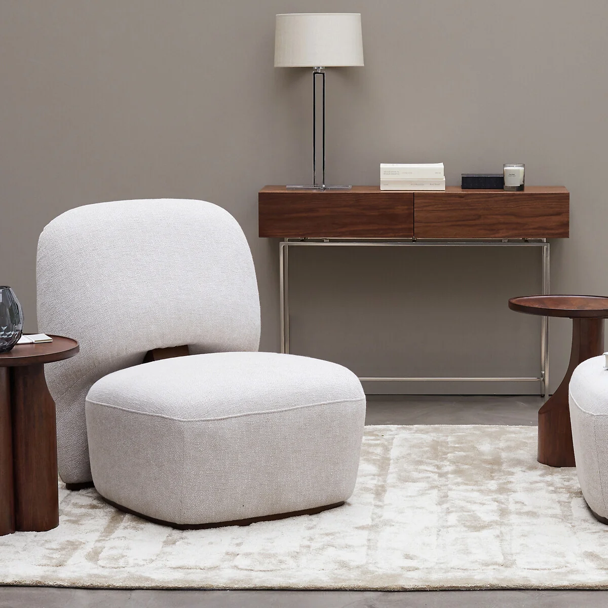 Oreko 2-Drawer Walnut Console Table – image 3