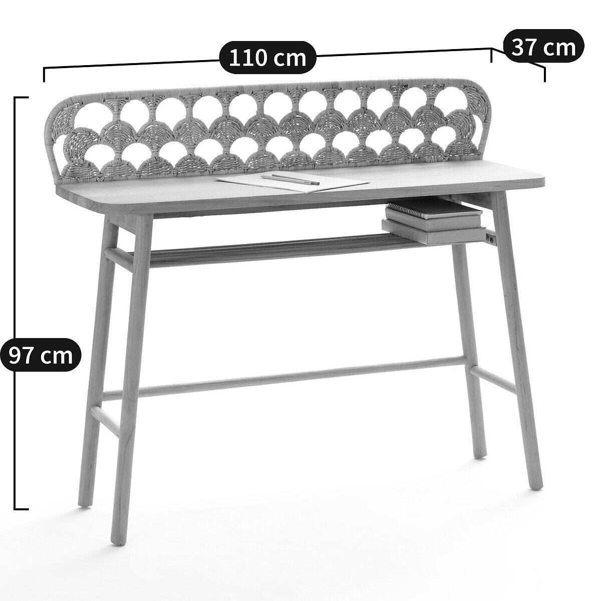 Palma Teak / Woven Rattan Console Desk – image 5