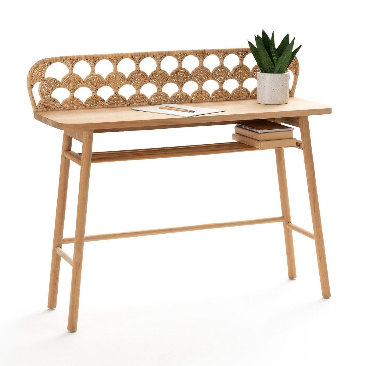 Palma Teak / Woven Rattan Console Desk – image 6