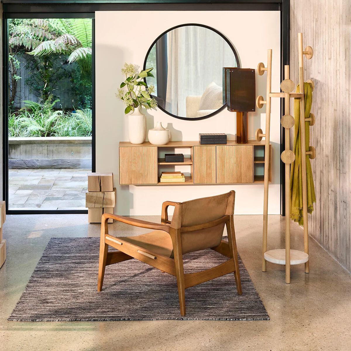 Mikube Wall-Mounted Console Table in Oak and Oak Veneer – image 2