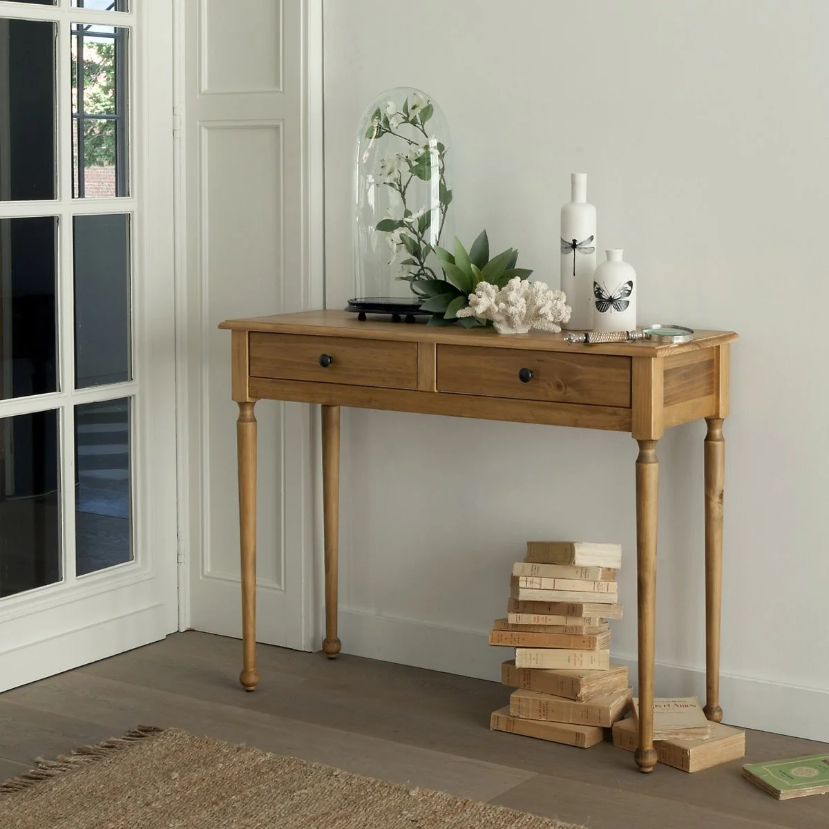 2-Drawer Console Table in Solid Pine and MDF – image 2