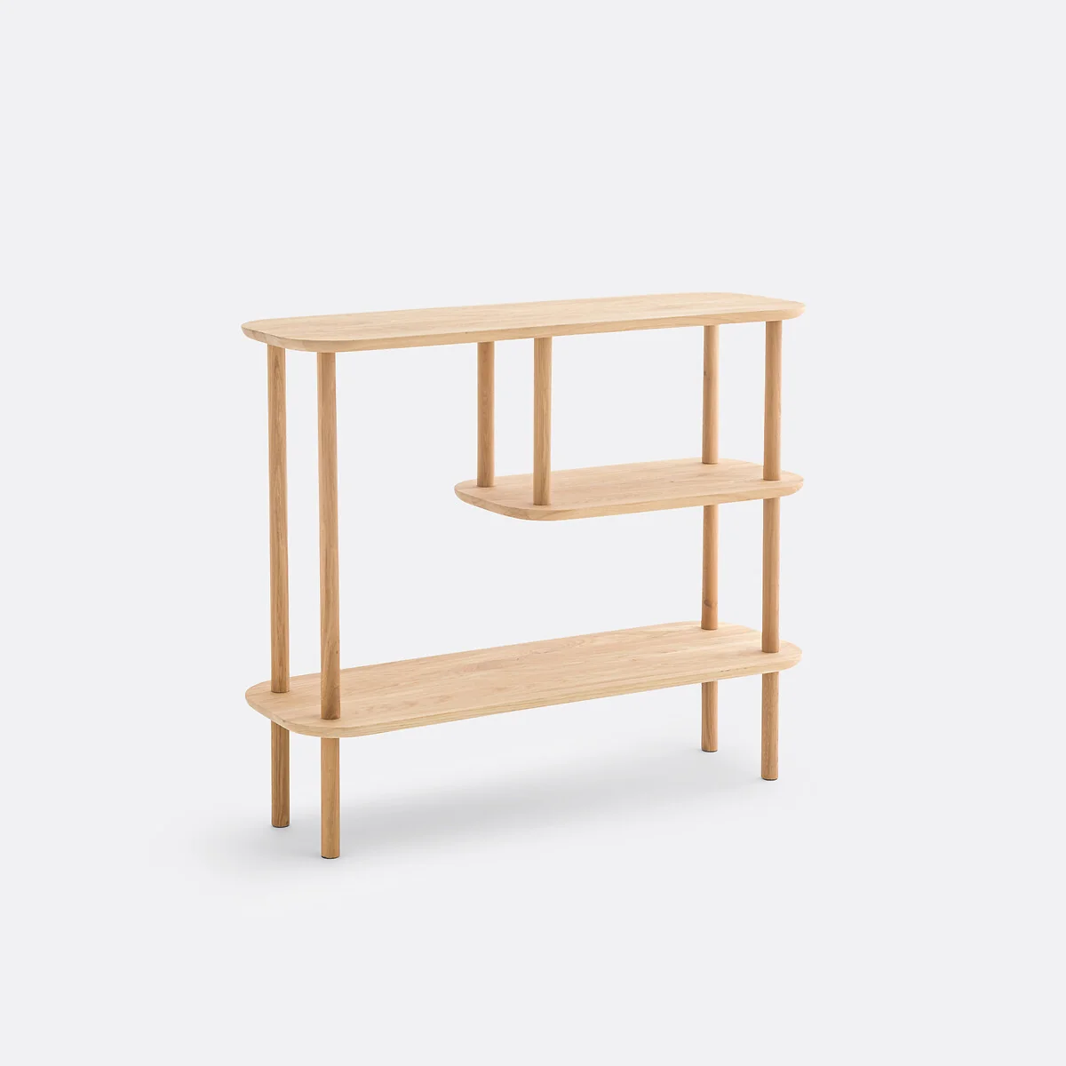 Crueso Asymmetric Solid Oak Console Table – image 3