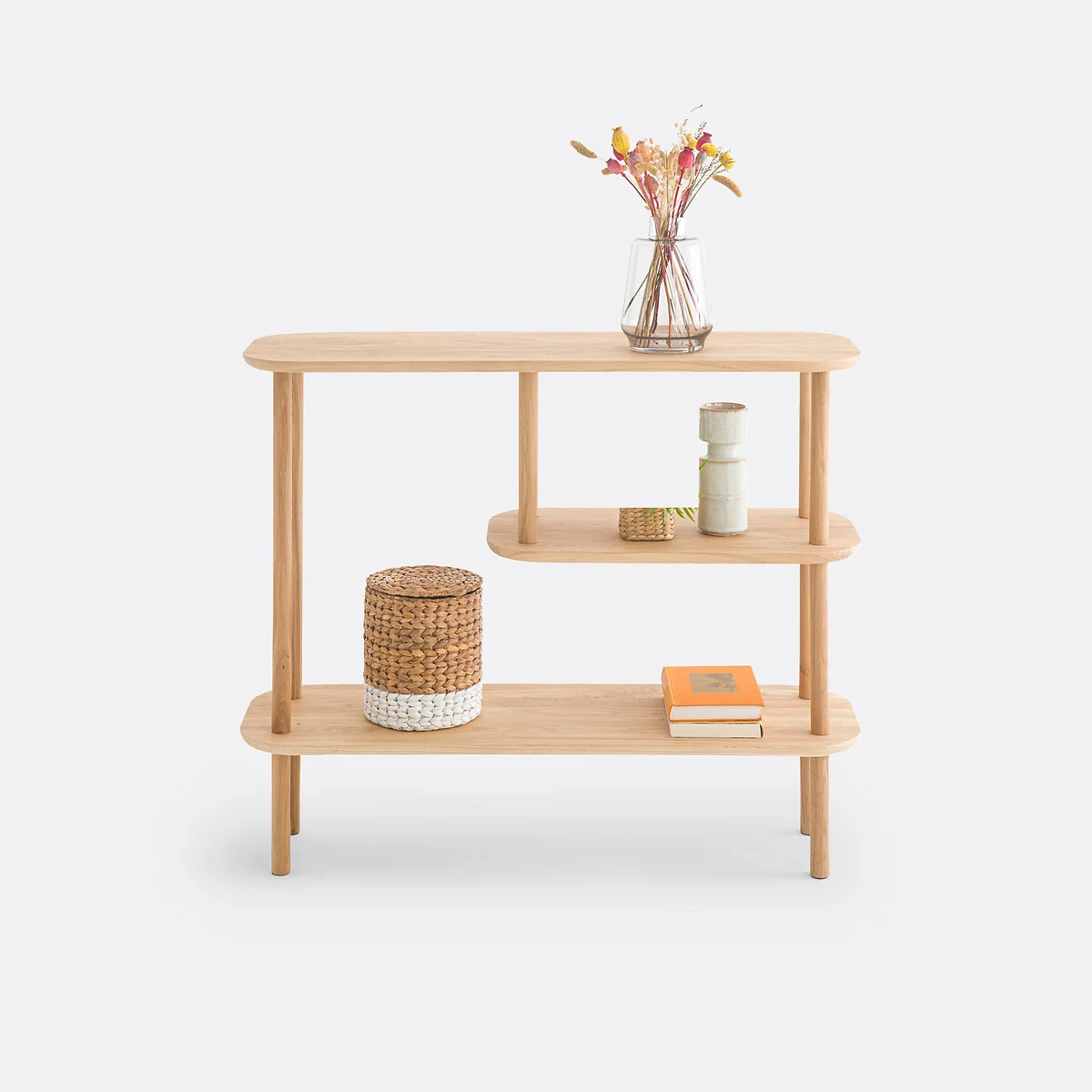 Crueso Asymmetric Solid Oak Console Table – image 4