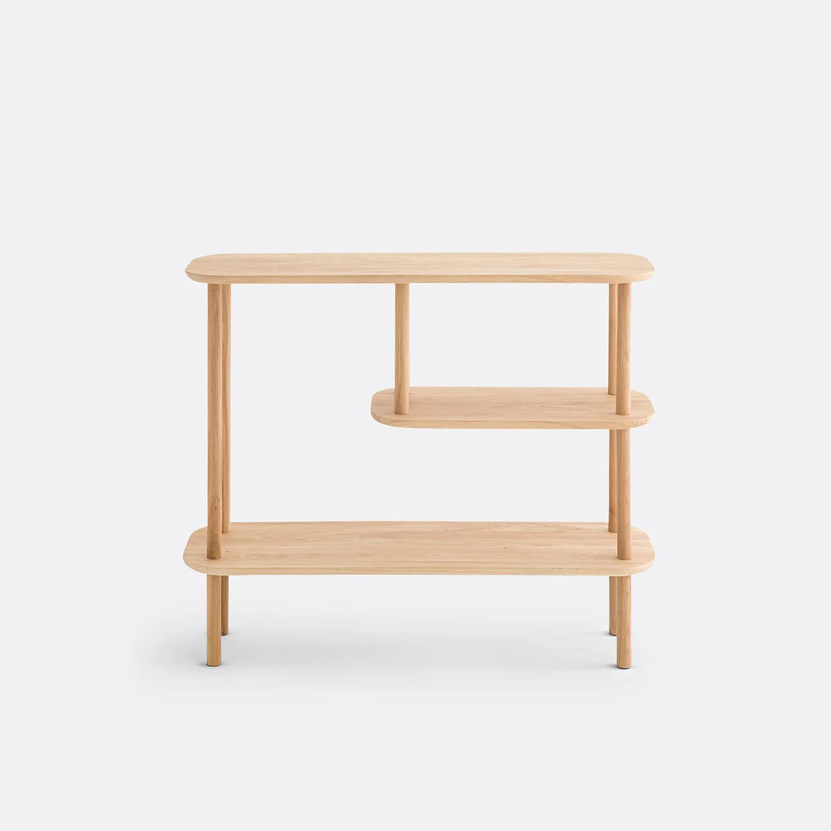 Crueso Asymmetric Solid Oak Console Table – image 5