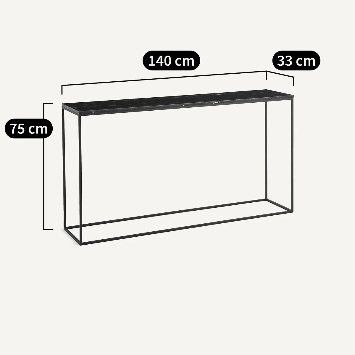 Mahaut XL Marble & Metal Console Table – image 4