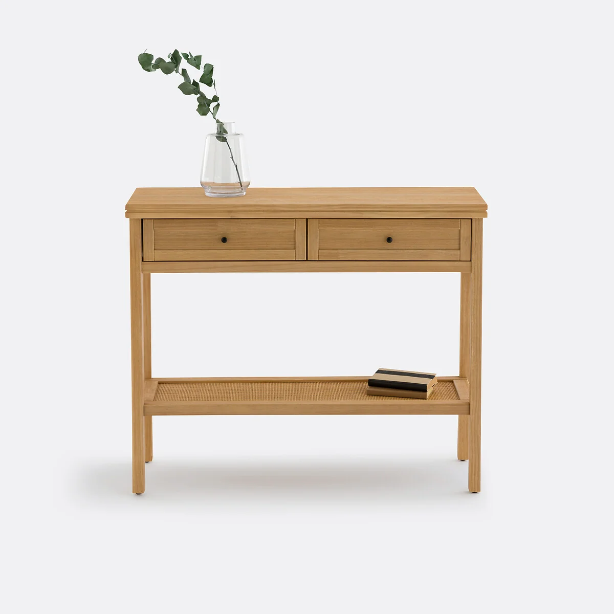 Gabin Solid Pine & Cane Double Level Console Table – image 3