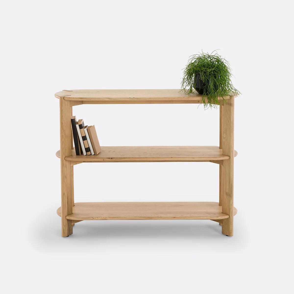 Elmo 3-Shelf Console Table in Solid Oak – image 3