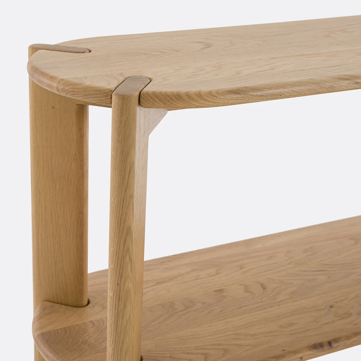 Elmo 3-Shelf Console Table in Solid Oak – image 5