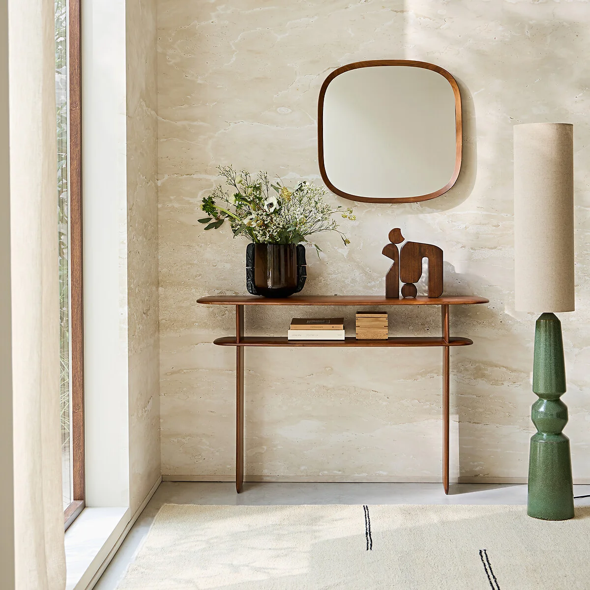 Iloss Solid Walnut Wall Console Table – image 2