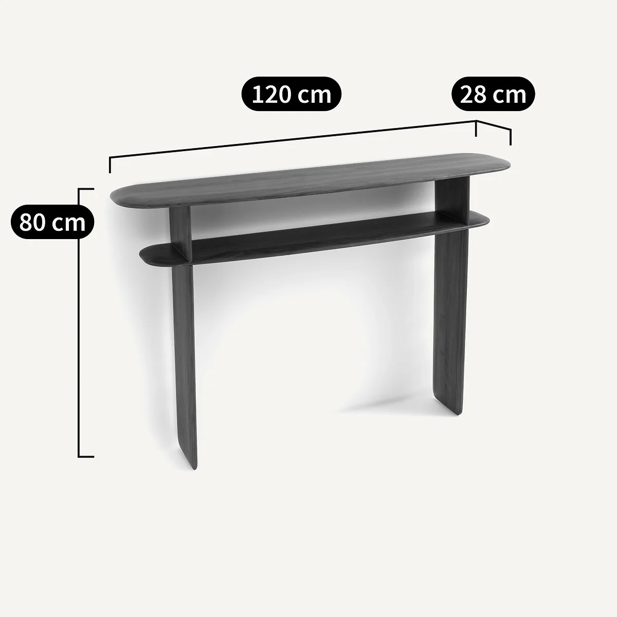 Iloss Solid Walnut Wall Console Table – image 7