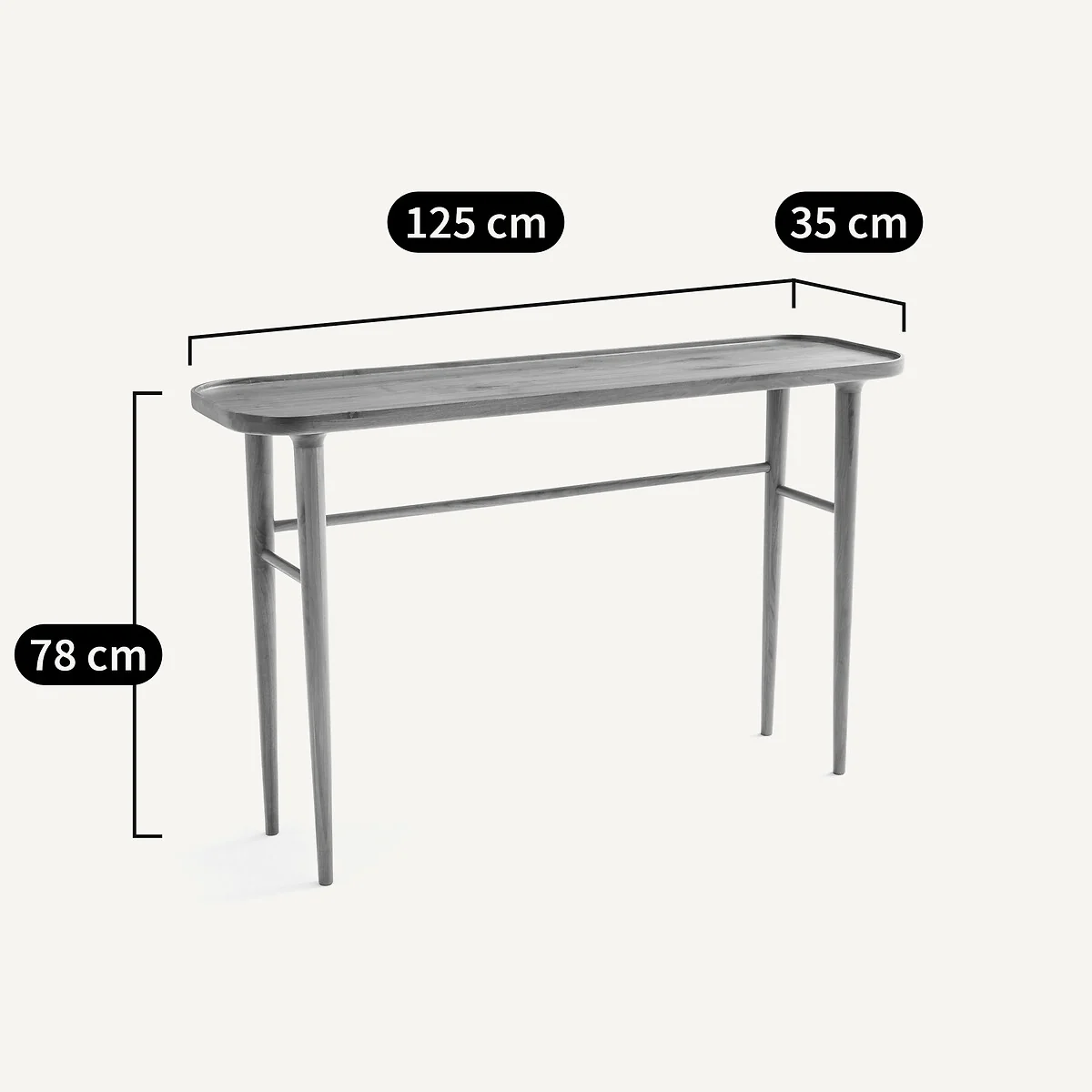 Magosia Solid Walnut Console Table – image 4