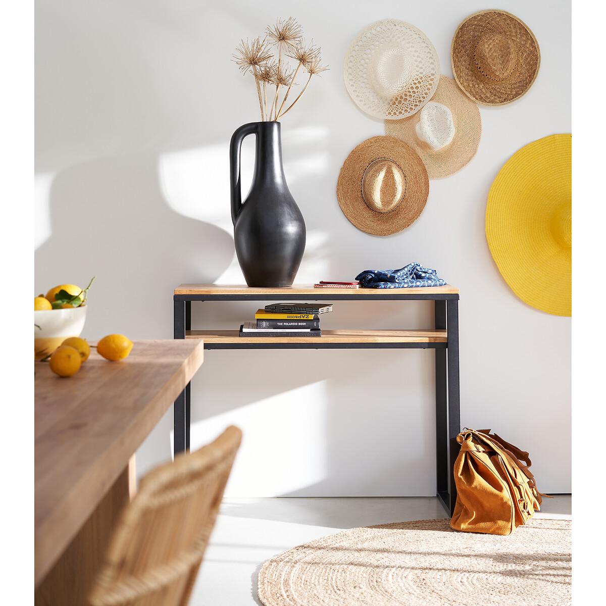 Hiba Two-Level Solid Oak & Metal Console Table – image 6