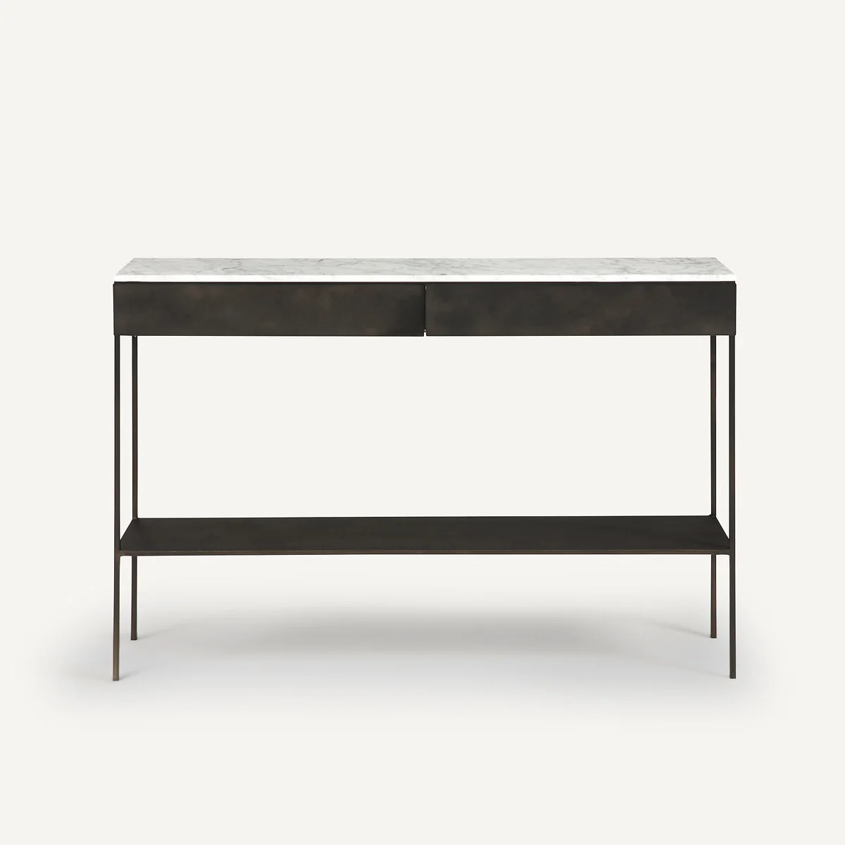 Fébée White Marble & Metal Console Table – image 2