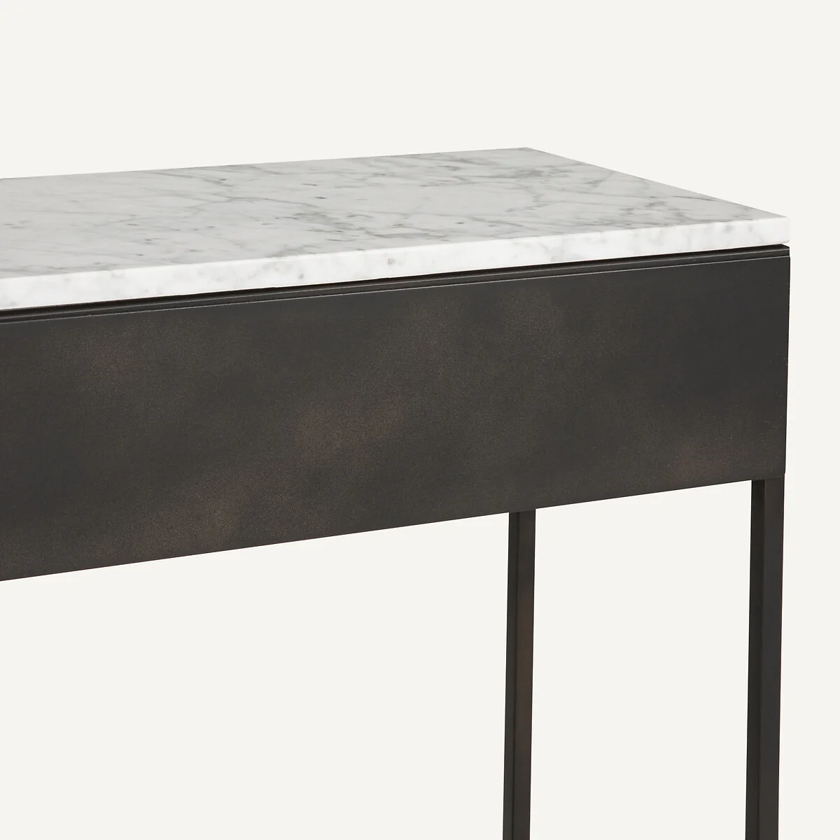 Fébée White Marble & Metal Console Table – image 4