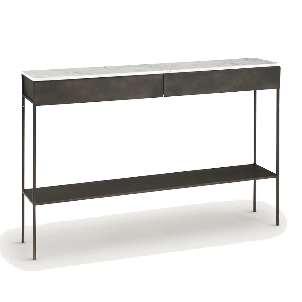 Fébée White Marble & Metal Console Table – image 1