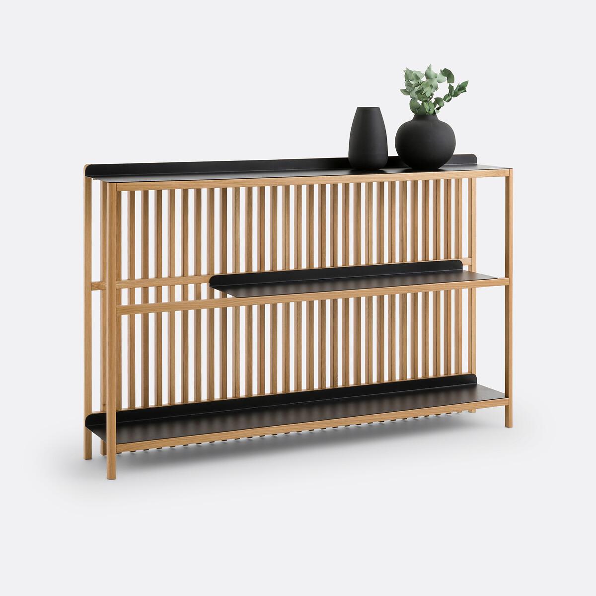 Jac Solid Oak & Metal Slatted Console Table – image 2