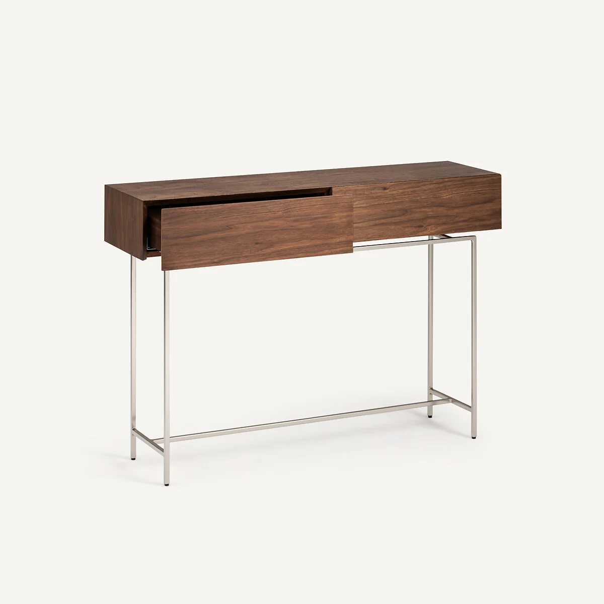 Oreko 2-Drawer Walnut Console Table – image 3