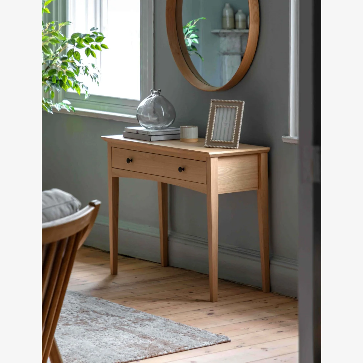 Gallery Direct Rye 1 Drawer Console Table Natural – image 1
