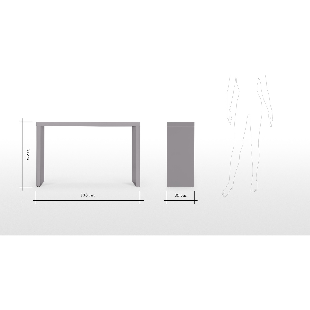 Bramante Large Console Table, Grey – image 6