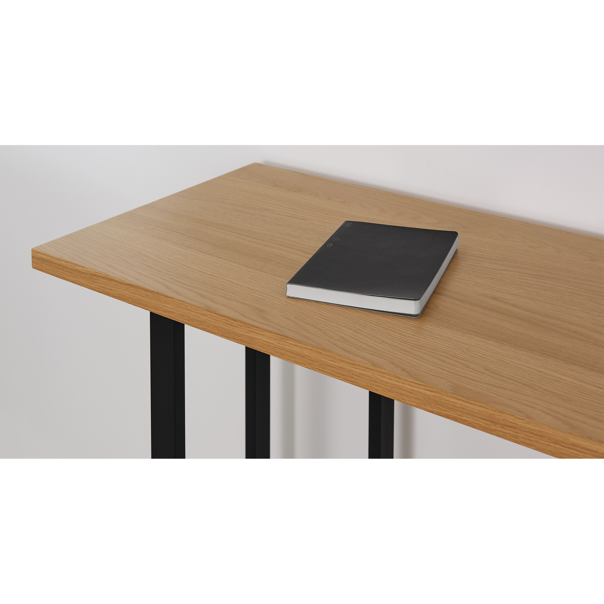 Miru Console Desk, Oak and Black – image 3
