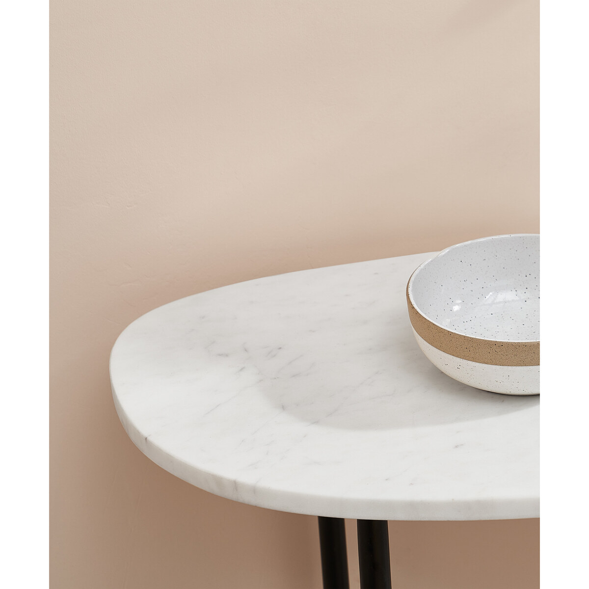 Tiziana Console Table, White Marble & Amber Glass – image 4